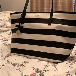 Striped Kate spade tote